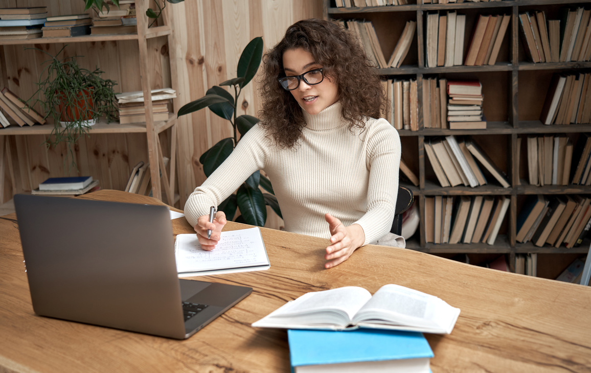 Female Teacher Teaching Online